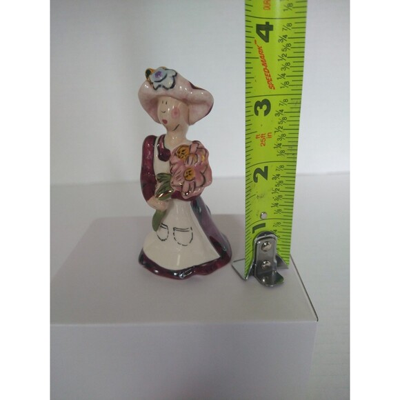 Blue Sky Ornament Flower Lady Artist Heather Goldminc Bouquet Christmas figurine - Picture 2 of 10